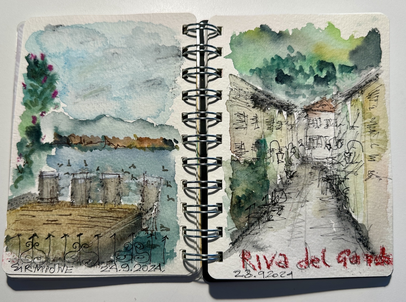 Stranice Art dnevnika iz Sirmionea i Rive del Garda